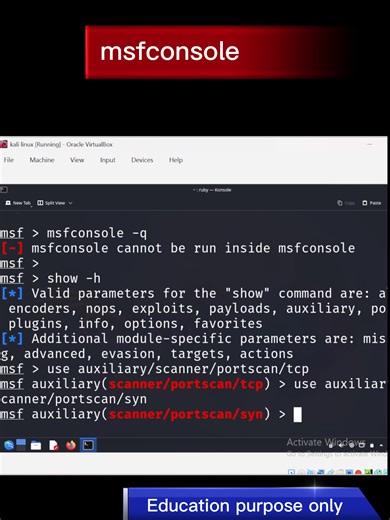 Essential msffconsol commands you must #cmd #learning #unfrezzmyaccount #unfreezemyaccount #kalilinux #kalilinuxtools #nmap #eudcation #virlvideo #trendingvideo #viralvideotiktok #foryou #commandprompt #metasploit #hacking #foryoupage #foryoupageofficiall
