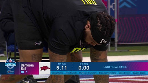 Cameron Ball runs official 5.13-second 40-yard dash at 2026 combine