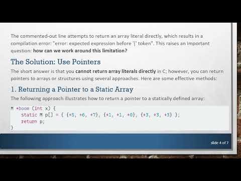 How to Return an Array Literal in C: Understanding the Mechanics of Returning Structures