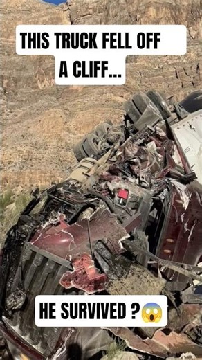 Truck Falls Off Cliff in Arizona… Driver Survived 😳🚛⛰️ #news #truck