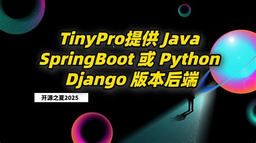 OpenTiny开源之夏任务解读：TinyPro提供 Java SpringBootPython Django 版本后端