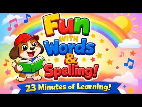23 Minutes Educational Videos For Kids | Fun with Words & Spelling Songs – Verbs, Magic E & More!