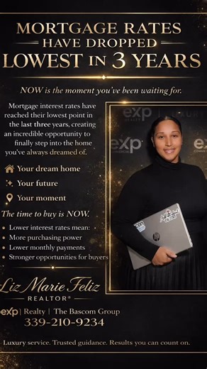 The Time Is Here!!! If you’ve been waiting for the right moment to buy, this is it. Lower rates mean more buying power, lower monthly payments, and a real opportunity to turn your dream of homeownership into reality. Your dream home. Your future. Your moment. The time to buy is NOW. Liz Marie Feliz, REALTOR® eXp Realty | The Bascom Group 📞 339-210-9234 #LuxuryRealEstate #HomeBuyingOpportunity #MortgageRates #dreamhome #bostonrealtor | Liz Marie Feliz