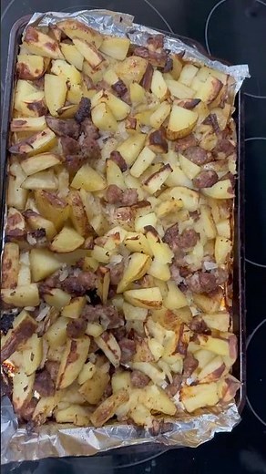 Sheet pan Sausage and Potato Bake! Cheap and Easy Family Dinner!!