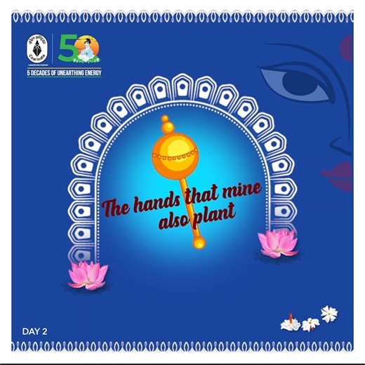 The hands that mine also plant. With 38000 hectares afforested, we are also sowing the seeds of sustainability. #Navratri #CoalIndia #GoldenJubileeYear #CoalIndiaAt50 Kishan Reddy Gangapuram | Satish Chandra Dubey| Ministry of Coal,Government of India | | Coal India Limited