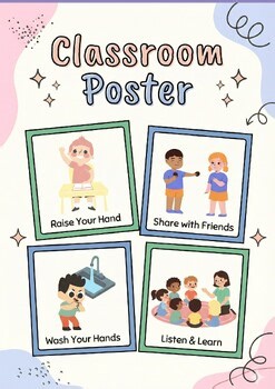 Classroom Rules & Good Habits Posters | Social Emotional Learning | 24 Pages