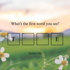 1.3K views · 7 comments |  How we perceive the world shapes our reality. What word do you see? ✨ The words we fill in reveal a lot about our mindset and perspective. Let's get inspired and see the beauty in how we interpret the world around us. Comment below with the word you see!  #Imagination #Perception #Mindset #Inspiration #PositiveThinking #LookAtTheWorld #CommentBelow #CreativeMind #Perspective #InspireOthers | Taste for Life | Facebook