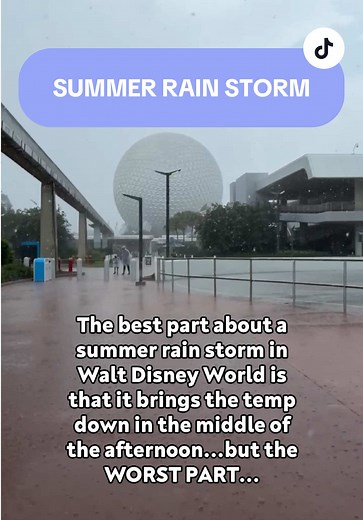 Unless you’ve been to Disney World in the summer, you probably wouldn’t believe that these clips were all taken within an hour of each other…but they were! ⛈️⛅️☀️ Florida’s gonna Florida when it comes to the summer weather! Ride out those rain showers and be rewarded with shorter waits, AND your own personal sauna experience courtesy of that steamy sidewalk 😅😶‍🌫️ #waltdisneyworld #disneyparks #disneyrain #disneystorm #disneysummer #epcot #floridastorm
