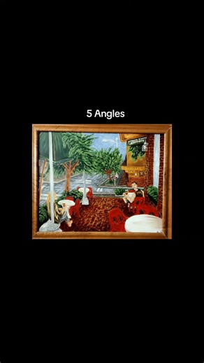 5 Angles of the same street corner: What you are viewing are 5 angles of the same street corner, some from a birds eye view 🐦 👁 #oilpainting #artistsoftiktok #art #artwork #originalartwork