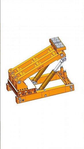 Hydraulic Scissor Lift Table Mechanism | How It Works #solidworks #machine #hydraulic #automation