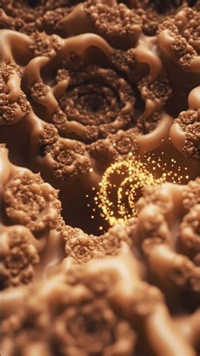 Gold particles emitting from the center of swirl