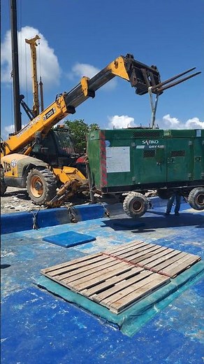 Airman Compressor Loading with JCB Telehandler | Heavy Equipment Loading Operation