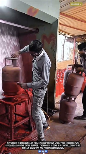 Spray Painting Gas Cylinders for Protection and Finishing