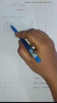 Row echelon form|12rh maths chapter 1 #12thmaths#12thmathschapter1intamil