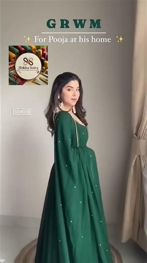 👉 “Elegant Green Anarkali 💚 GRWM Look 😍 #shorts”
