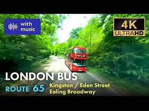 London Bus Ride, Route 65, Double Decker, 4K Virtual Tour.