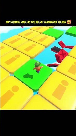 Mr Stumble And His Friend Did Teamwork To Escape Tile Fall 🥰 Stumble Guys Respect Moment 🔥