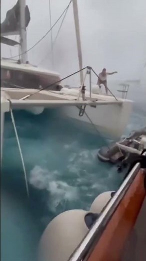 14th August 2024 - Formentera, Spain - Storm bringing terrifying winds and damage
