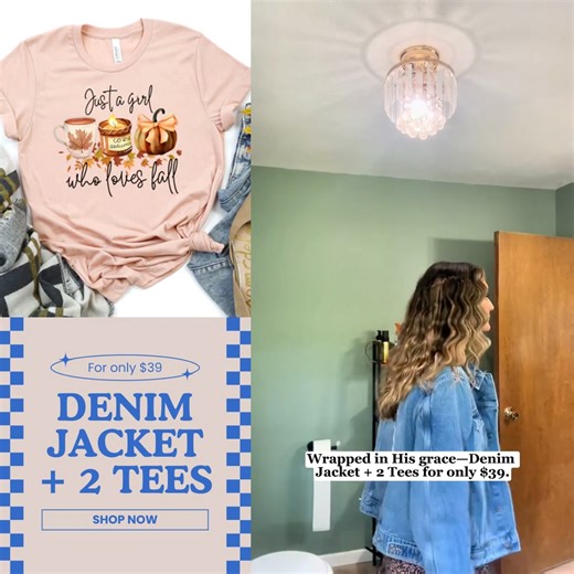 🚨 Denim Jacket Bundle! 🚨 🎁 Choose ANY Denim 2 Tees for $39! ⏳ Hurry! While Supplies Last! 🇺🇸 Designed & Printed in America ✅ 100% True to Size Guarantee ✝️ Christian Family Owned 🙏 Dear Love in Faith family, Thank you SO much for trusting us! Because of YOU, we can continue to share the love of Jesus together. 🌟 To show our gratitude, enjoy incredible deals on our faith-inspired apparel and tumblers. 🎁 May your day be blessed and your shopping cart be full! Happy shopping! 🛒 ❤️ Katie & 