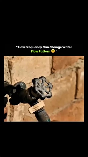 sci || tech || history on Instagram: "A simple setup with sound and water creates an effect where flowing water seems frozen, moves backward, or flows in slow motion. The effect is only visible through a 24 fps camera, not to the naked eye. . . The setup needs a powered speaker, a water source, a soft rubber hose, tape, tone generating software, and a camera set to 24 fps. The hose is placed against the speaker so it vibrates with the sound. When the tone generator is set to 24 Hz and water flow