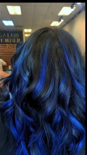 chunky blue highlights to replace the red ones! we retouched her blonde and pretoned with purple
