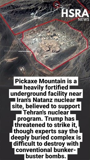 Trump Threatens Iran's Secret Pickaxe Mountain Nuclear Site #shorts #breakingnews #trump #iran