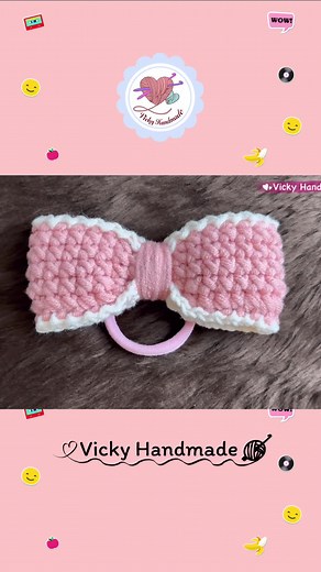 Crochet bow hair tie 🎀 #tiktokuni #handmade #crochet #fire