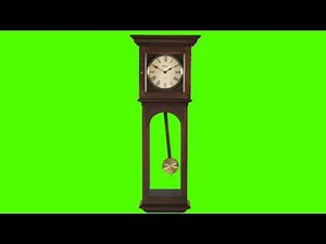 Old Clock and Pendulum Ticking - Green Screen Animation