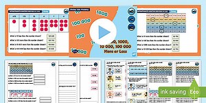 Year 5 Diving into Mastery: Step 7 10, 100, 1000, 10 000, 100 000 More or Less Teaching Pack