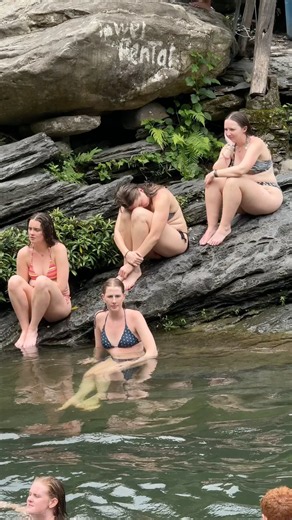 4 Stunning Girls at a Waterfall 💦🔥 #travel #nature #waterfall