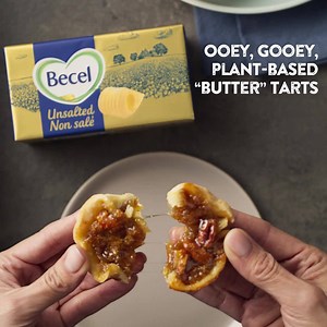 Bake a few simple staples into these delicious Plant-Based “Butter” Tarts. | Becel