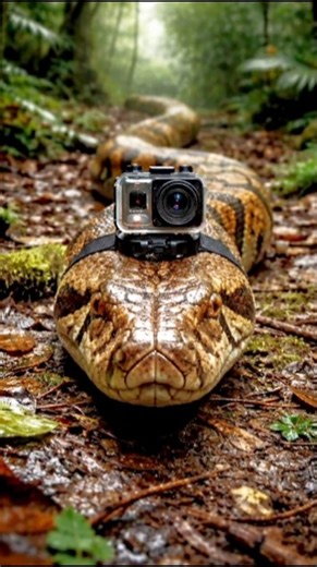 Camera Mounted on a Python Snake Exploring Underground #shorts #video #ai