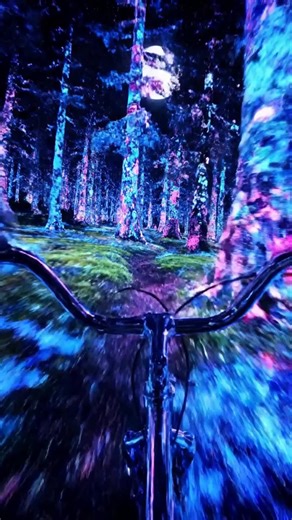 Psychedelic Night Ride Through an Enchanted Forest