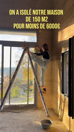 Abigail | On a isolé les murs de notre maison de 150 m² pour moins de 6 000 € Chaux Chanvre Chevrons – structure bois Isolation naturelle,... | Instagram