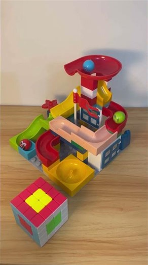 Marble Run Slide Blocks 03.30c 🔵🔴🟡 Satisfying Build #marblerun #asmr #marblerace