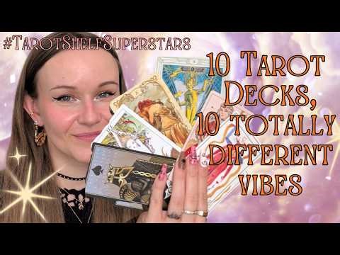 🍵 Get a tea & look at my TAROT COLLECTION 🔮 Get out your own & explore with me #TarotShelfSuperStars