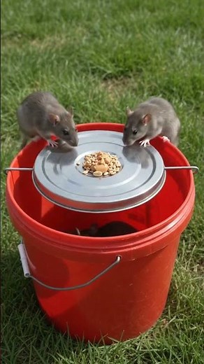 Multiple Rats Caught in Seconds! 🪤 | Genius DIY Bucket Rat Trap #rat#shorts