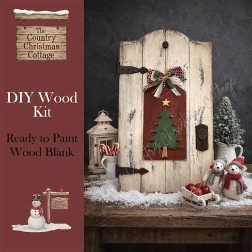 DIY Wood Kit – Primitive Christmas Tree Accent Tag | Interchangeable Door & Shutter Decor | Christmas Tree DIY Kit | Primitive Decor - Etsy