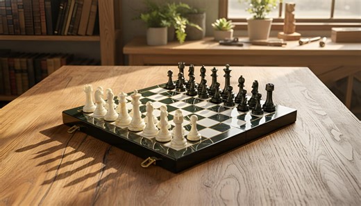 Marble Chess Set 15” – Weighted Acrylic Pieces, Folding Wooden Board, Luxury Modern Gift, Unique Handmade Present - Etsy
