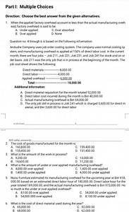 Part I: Multiple ChoicesDirection: Choose the best answer from... | Filo
