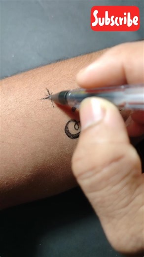 Simple 'J' Letter Tattoo Idea with Pen ✨🦋. #shorts