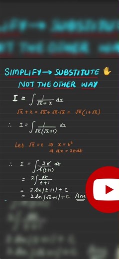 Most Important Integration Question With Solutions Class12 #integration #maths #shorts