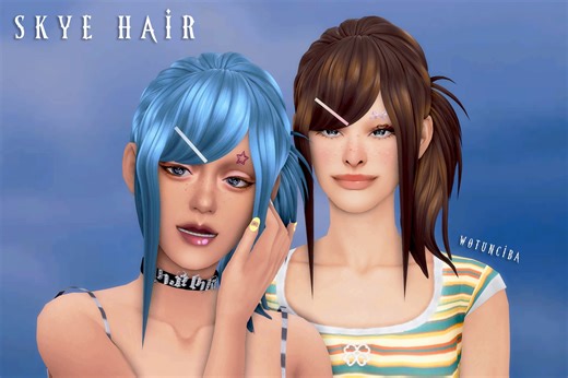 sims4自制CC | Y2K发型3