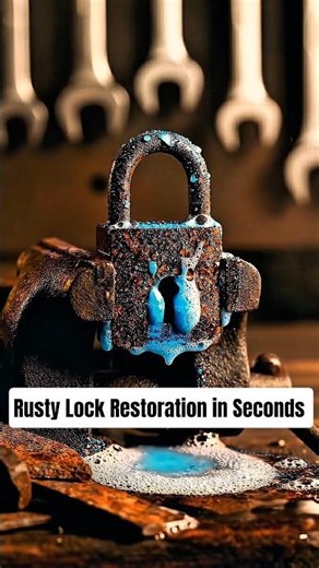 Rusty Lock Restoration in Seconds – Oddly Satisfying Cleaning #rustremoval