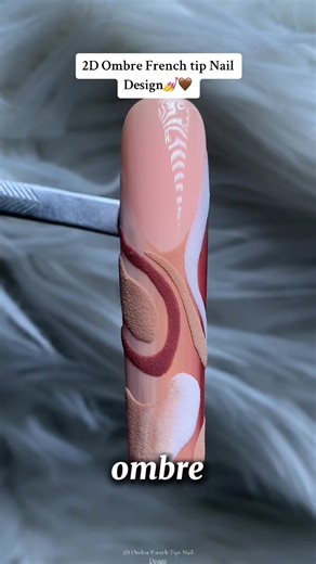 2D Ombre French Tips Nail Design Tutorial