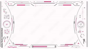 Futuristic user interface with HUD and infographic elements. Looped motion virtual technology background. Intelligent head-up display dashboard for business, games, motion design, web and app.