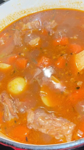 Oxtail Soup Ingredients: oxtail or beef of choice. I also had some left over roast that I added. Carrots, potatoes, onion, celery, fresh rosemary, thyme, beef broth, and tomato sauce. #fyp #xyzabc #oxtailsoup #soup #oxtailstew #oxtails #blackpeople Directions: I pressure cooked my oxtail (50 minutes) with enough beef broth to cover in order to save time. Once done, transfer meat and broth to a pot and add in all remaining ingredients. Cover and cook on medium heat until veggies are tender then l