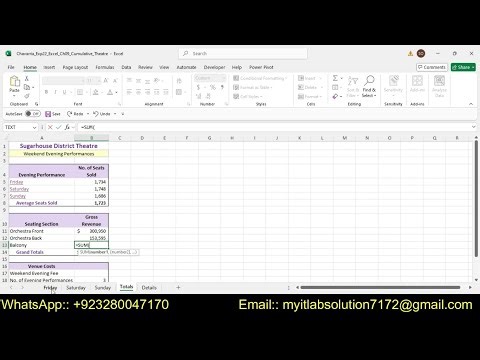 Exp22_Excel_Ch09_Cumulative_Theatre | Excel Chapter 9 Cumulative - Sugarhouse District Theatre
