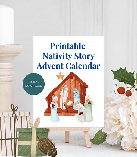 Advent Calendar Nativity Story Printable Instant Download Jesus is King Quote Reusable Advent Calendar Christmas Countdown Jesu Bulk Gift - Etsy