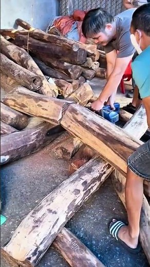 Electric wood cutting process using a portable chainsaw